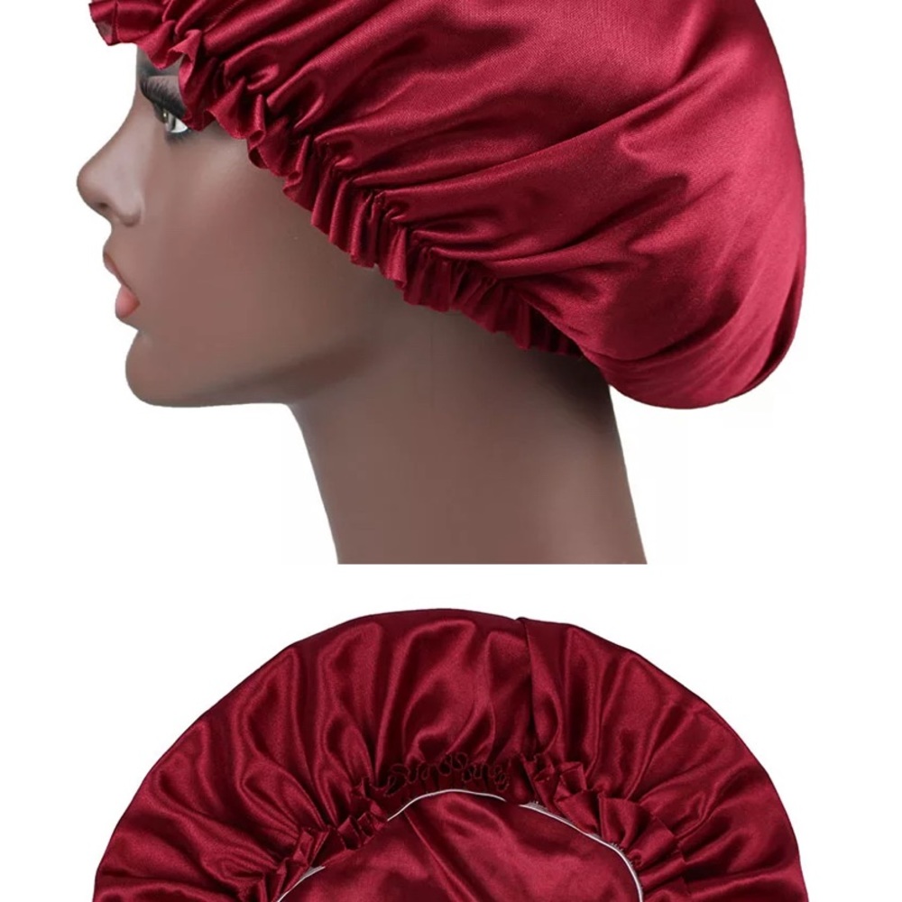 Silk Bonnet Lace Design Solid Color /Silk Sleeping